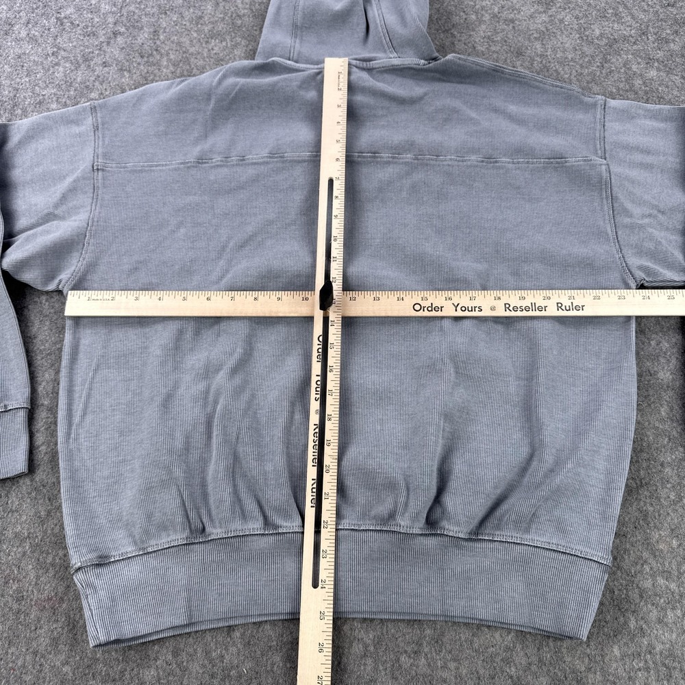 Gymshark Hoodie Mens XS Gray Oversized Ribbed Kangaroo Pocket Pullover A1B5N - Picture 8 of 11